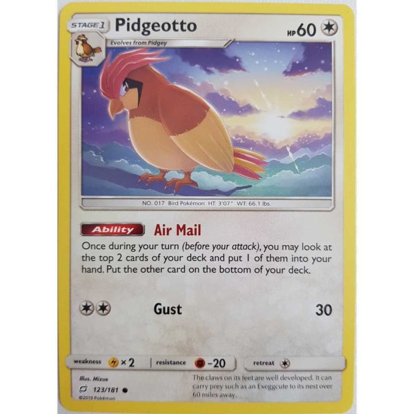 Pidgeotto/ Tauboga 123/181 - Sun and Moon -  Pokemon - Englisch - NM/Mint