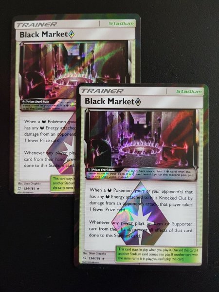 Pokemon - 2 x Black Market 134/181 Holo Prisma Team UP  Englisch NM