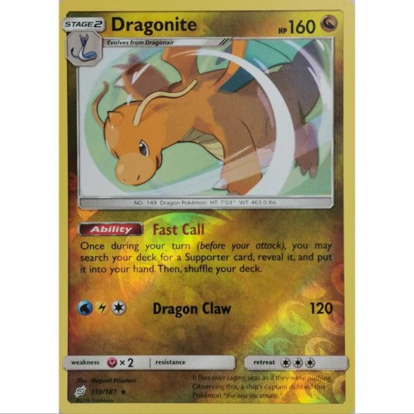 Pokemon Dragonite 119/181 - Sun and Moon Team Up -  Reverse Holo Englisch NM