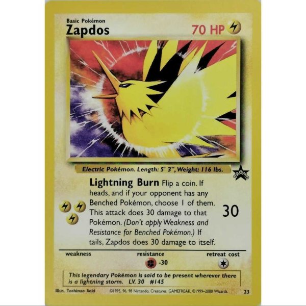 Pokemon Zapdos 23 - Black Star Promokarte - Englisch NM/Mint