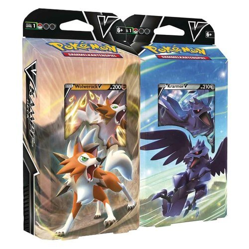 SWSH Schwert & Schild Pokemon Karten 2er SET V Kampf-Decks Wolwerock V & Krarmor V DE