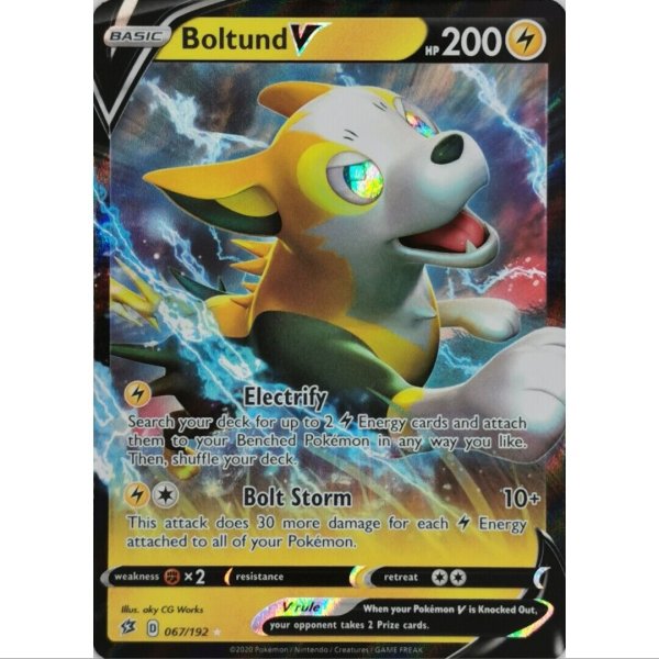 Boltund V 067/192 Ultra Rare Pokemon SWSH Rebel Clash EN/NM