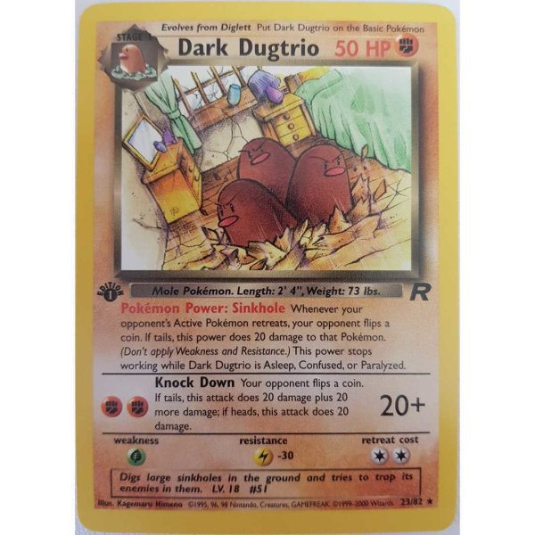 Dark Dugtrio  23/82 - 1st Edition- Team Rocket Pokemon - Englisch NM
