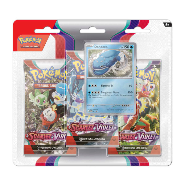 Scarlet & Violet SV01EN 3-Pack Blister  (Dondozo) Englisch