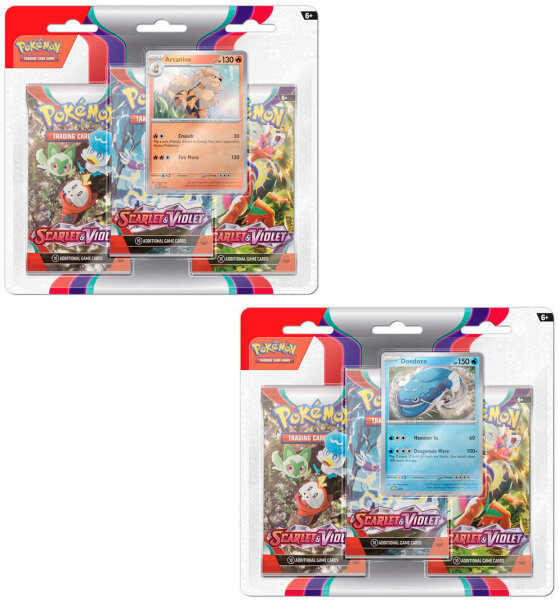 Scarlet & Violet SV01EN 2er SET 3-Pack Blister  (Arcaine & Dondozo) Englisch #3