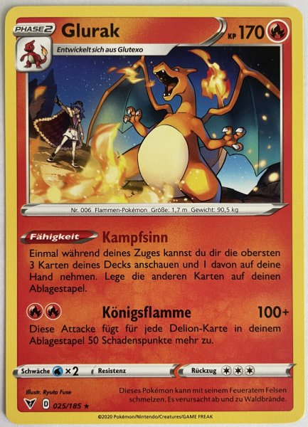 Glurak 025/185 Rare Pokemon Farbenschock Deutsch Boosterfrisch