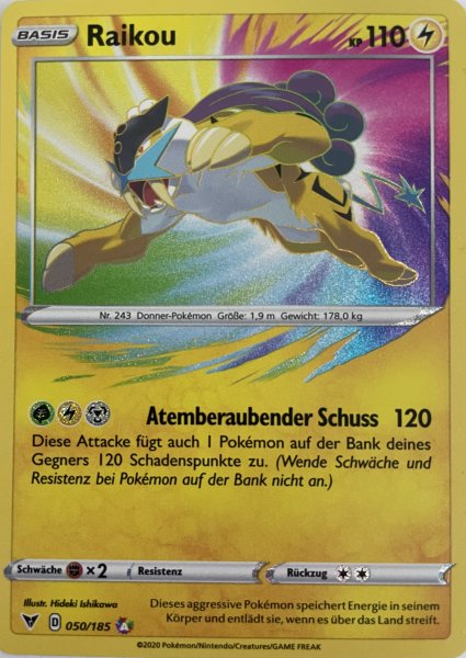 Raikou 050/185 Amazing Rare Pokemon Farbenschock Deutsch  Boosterfrisch