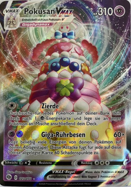Pokusan VMAX - 023/073 Full Art Ultra Rare Pokemon Weg des Champs Deutsch Boosterfrisch