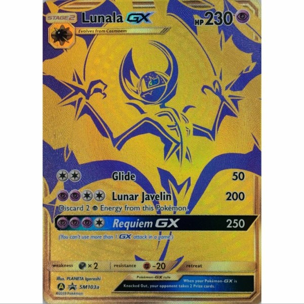 Lunala GX SM103a Black Star Gold Promo Pokemon Englisch NM
