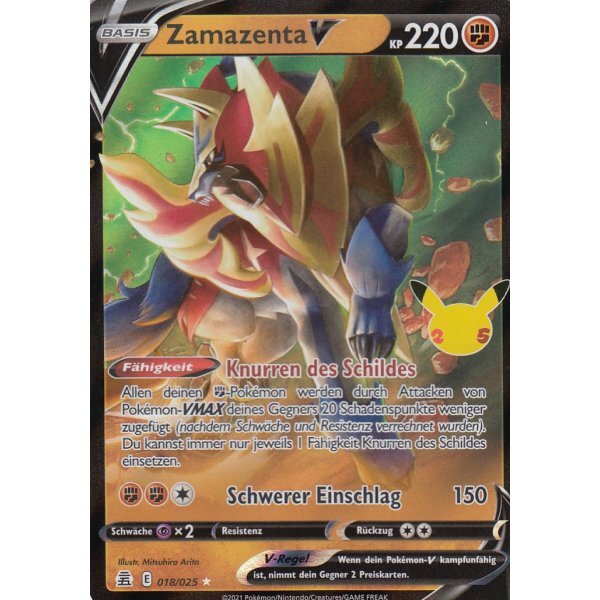 Zamazenta V 018/25 Fullart Holo Pokemon SWSH07.5 Celebrations Englisch Boosterfrisch