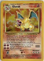 Glurak 4/102 Holo Base Set Pokemon Deutsch Heavy Played